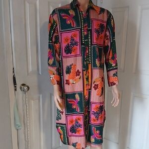 Live 4 Truth Multi-Color Printed Long Sleeve Shirt Dress